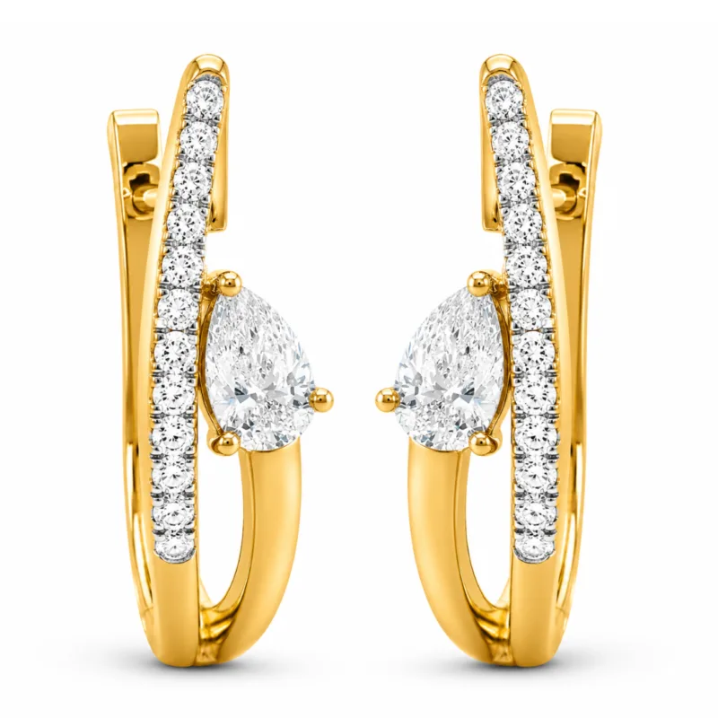 Delila Solitaire Diamond Hoop Earrings By Diamondiary