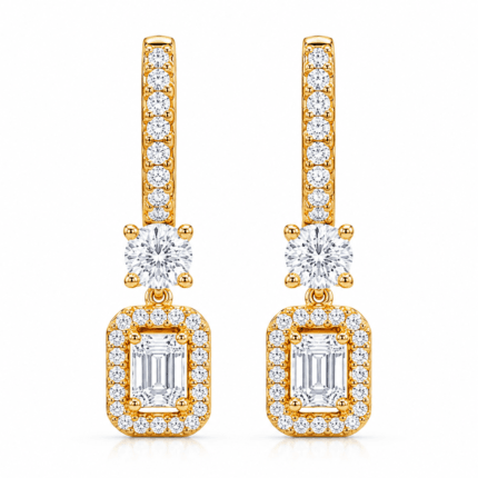 Kyara Solitaire Hoop Diamond Earrings By Diamondiary