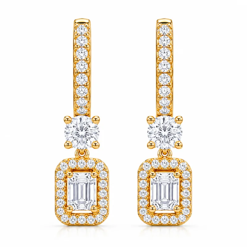 Kyara Solitaire Hoop Diamond Earrings By Diamondiary