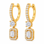 Kyara Solitaire Hoop Diamond Earrings By Diamondiary