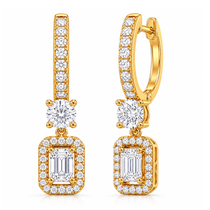 Kyara Solitaire Hoop Diamond Earrings By Diamondiary