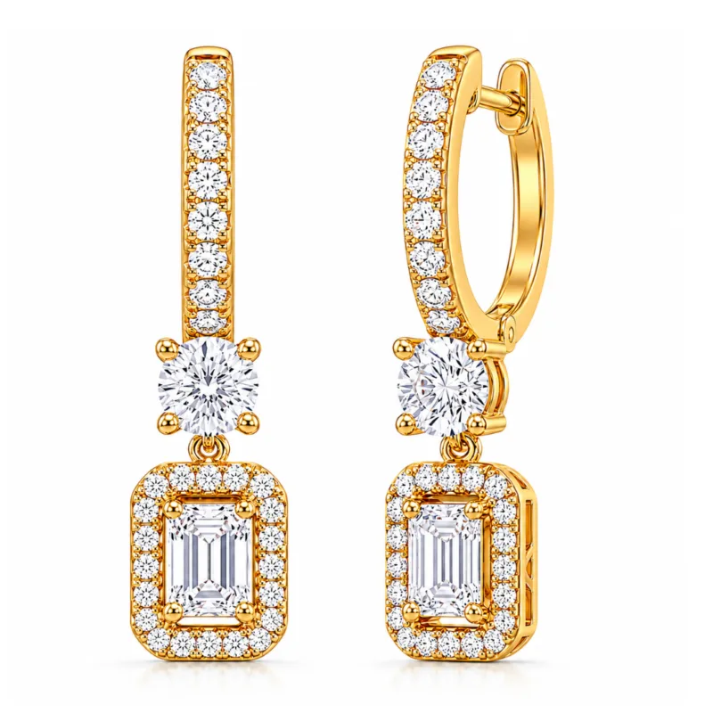 Kyara Solitaire Hoop Diamond Earrings By Diamondiary