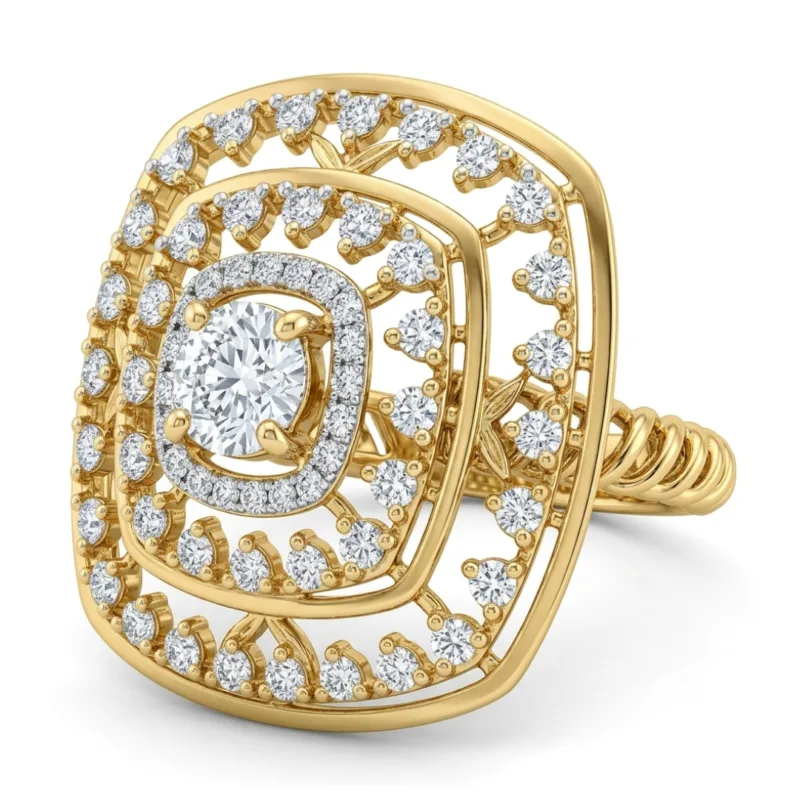 Aubry Solitaire Cocktail Diamond Ring By Diamondiary