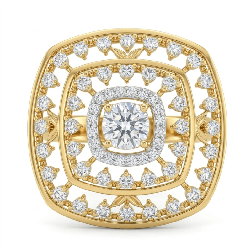 Aubry Solitaire Cocktail Diamond Ring By Diamondiary