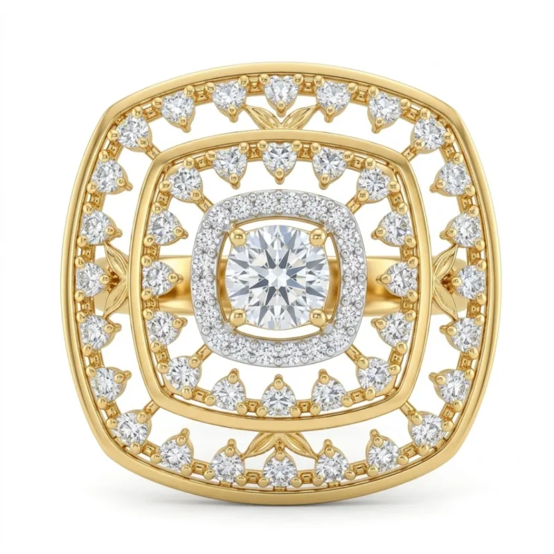 Aubry Solitaire Cocktail Diamond Ring By Diamondiary