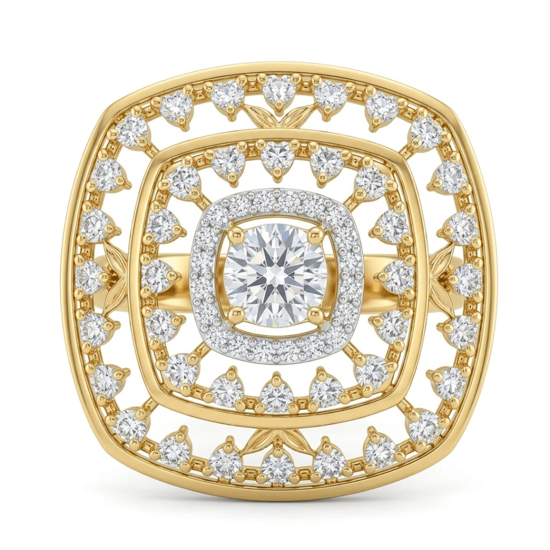 Aubry Solitaire Cocktail Diamond Ring By Diamondiary Aubry Solitaire Cocktail Diamond Ring By Diamondiary