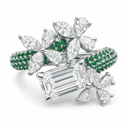 Elise Emerald Solitaire Diamond Ring By Diamondiary