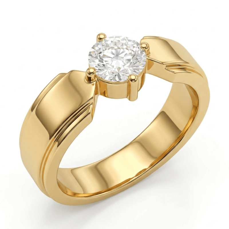 Luke Solitaire Diamond Ring for Men By Diamondiary