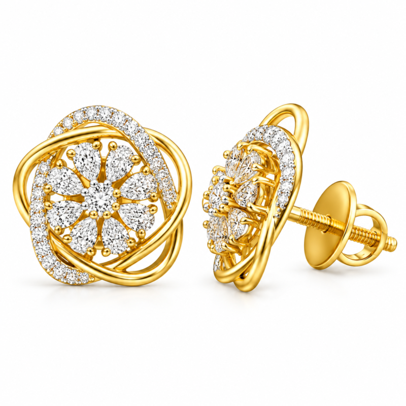 Leia Diamond Stud Earrings By Diamondiary