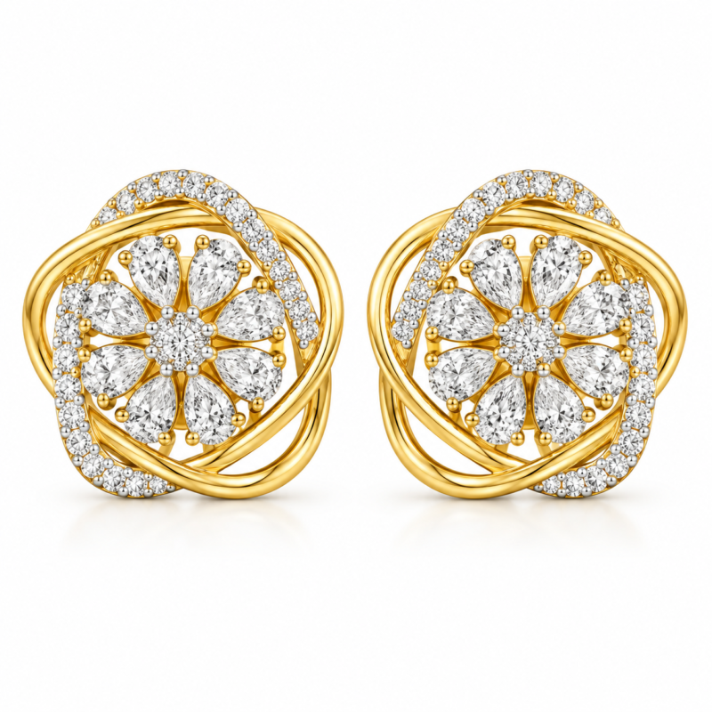 Leia Diamond Stud Earrings By Diamondiary