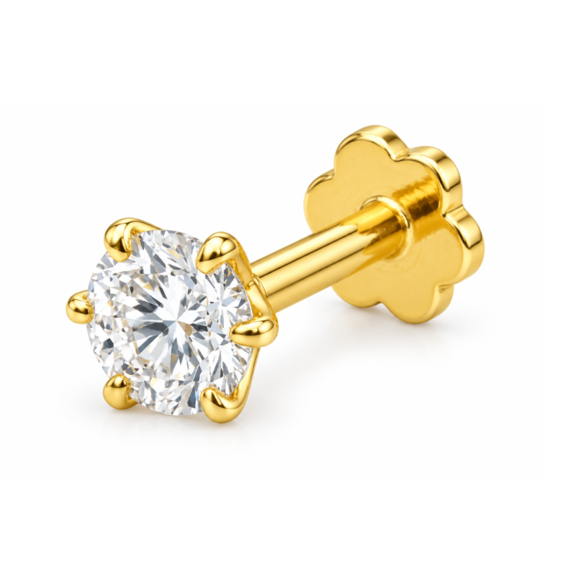 Luella Solitaire Diamond Nose Screw By Diamondiary