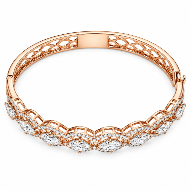 Nyomi Marquise Diamond Bangle By Diamondiary